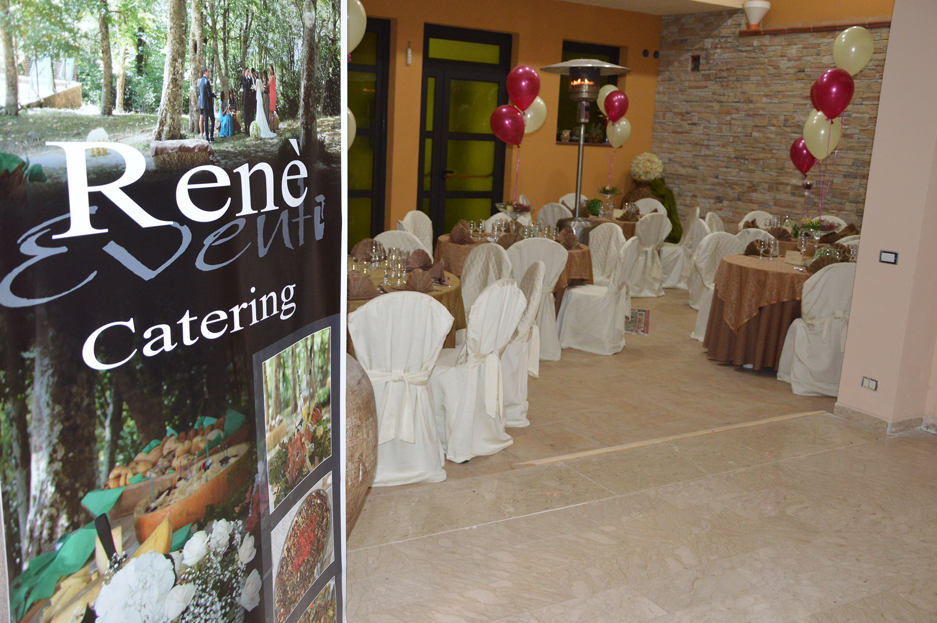 Historical Catering Renè event sign