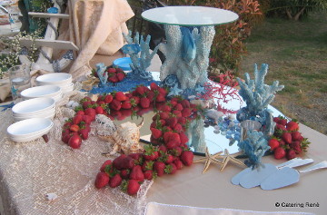 Marine-themed event setting with Catering Renè mark